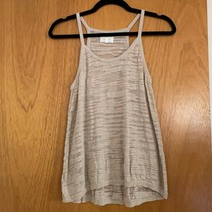 Lou & Grey Sheer Knit Beige Tank